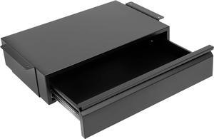 Mount-It! Under Desk Pull-Out Drawer Kit with Smooth Sliding Track | Office Storage Organizer | Mounts to Desktops Tables and Workbenches Over 0.71 Inches Thick | Matte Black