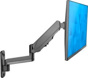 Mount-It! Monitor Wall Mount with Full Motion Gas Spring Arm | Height Adjustable Bracket for Flat Panel Screens Up to 32" | Fits VESA 75 and 100, 17.6 Lbs Capacity, Black
