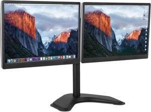 Mount-It! Dual Monitor Stand for Desk - 2 Screen Mount for Two Computer Screens up to 32 Inch and 17 Lbs - Free-Standing Base Swivels, Tilt, Rotates 360 Adjustable Arms - VESA Compatible Sturdy Steel
