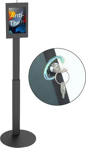 Mount-It! Lockable Tablet Floor Stand for Samsung Tab A9+, S9, S9 FE, S8, A8 Anti-Theft Kiosk, Fully Enclosed, Height Adjustable, Rotating & Tilting, Freestanding or Bolt-Down, Steel, Black Mount-It! Lockable Tablet Floor Stand for Samsung Tab A9+, S9, S9 FE, S8, A8 Anti-Theft Kiosk, Fully Enclosed, Height Adjustable, Rotating & Tilting, Freestanding or Bolt-Down, Steel, Black