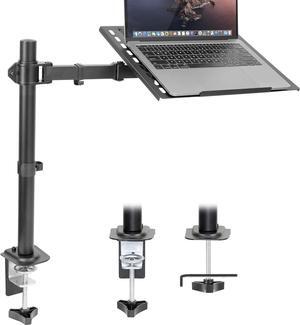 Mount-It! Laptop Desk Mount, Fully Adjustable Ergonomic Laptop Arm with Vented Tray, Cable Management, Clamp and Grommet Base, Fits Laptops up to 17 Inches, Black