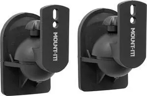 Mount-It! Speaker Wall Mount Full Motion Brackets for Surround Sound Satellite Ceiling and Bookshelf Speakers, 2 Mounts, Black