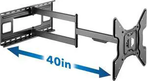 Mount-It! Long Arm TV Wall Mount, 40" Extra Long Reach Extension, Full Motion Extended Corner TV Mount, Universal Fit for Flat Panel TVs Up to 400x400 VESA, 110 Lbs Capacity