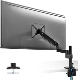 Mount-It! Ultrawide Monitor Arm, Heavy Duty 34 Inch Monitor Desk Mount for Screens up to 35 Inch and 33 Lbs, Vesa 100x100 Compatible, Height Adjustable Gas Spring Arm with 2 USB 3.0 and Audio Ports