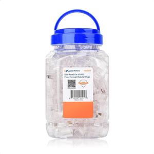 Cable Matters 200-Pack Cat 6 Pass Through RJ45 Connectors (Cat 6 Ends / Cat6 Connector / RJ45 Modular Plugs/Ethernet Plugs/Network Connector) for Solid or Stranded UTP Ethernet Cable