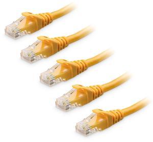 Cable Matters 10Gbps 5-Pack Snagless Short Cat 6 Ethernet Cable - 3ft, Cat 6 Cable, Cat6 Cord, Ethernet Cord, Yellow