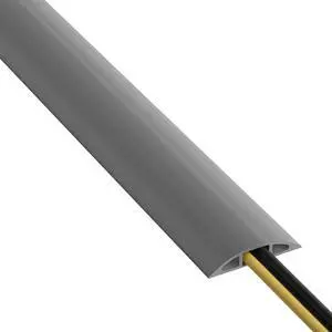 D-Line 6ft Floor Cord Cover, Cable Channel, Protect Cords, Prevent Trips - 0.63" W x 0.31" H - Gray