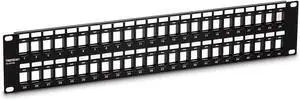TRENDnet 48-Port Blank Keystone 2U HD Patch Panel, TC-KP48, 2U 19 Metal Rackmount Housing, HD Keystone Network Patch Panel, Recommended w/TC-K25C6 & TC-K50C6 Cat6 Keystone Jacks (Sold Separately)