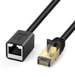 J&D Ethernet Extension Cable, Cat 6 Ethernet Extender Cable Adapter (25 Feet) Support Cat6 / Cat5e / Cat5 Standards, RJ45 Cords Shielded Male to Female