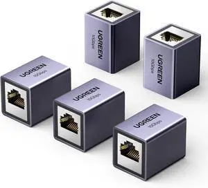 UGREEN RJ45 Coupler 10Gbps, 5 Pack Ethernet Extender, Cat8 Cat7 Cat6 Cat5 Ethernet Cable Extender Adapter, 328ft LAN Connector in Line Coupler Female to Female Aluminum Alloy