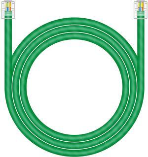 NECABLES CAT5E RJ11 Data Cable DSL Cable 10ft Heavy Duty High-Speed for DSL Modem UTP Compatible with ATT RJ11 6P4C Male to Male Green - 10 Feet