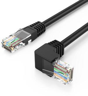 CableCreation CAT6 Ethernet Patch Cable RJ45 LAN Cable Gigabit Network Cord 90 Degree Downward Angled,Bandwidth up to 250MHz 1Gbps for PC, Router, Modem, Printer, Xbox, PS4, PS3-6 Feet,Black