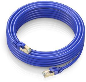 Cat 7 Ethernet Cable 100 ft - High-Speed Cat7 Internet & Network LAN Patch Cables, RJ45 Connectors - Perfect for Gaming, Streaming, and More (Blue)