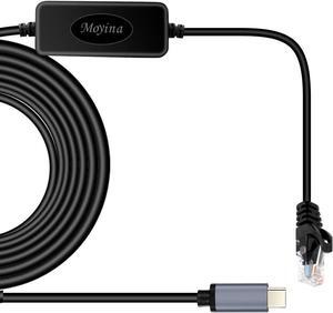 USB C to RJ45 Gigabit Ethernet Cable for MacBook Thunderbolt 3/Type-C, Windows, Chromebook, Surface Pro, Linux, Android Directly Connected to Switch, Router, Modem