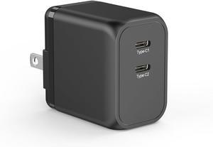 K&ZZ USB C Charger 45W Super Fast Charger Dual Type C Wall Charger Block Foldable PD USB-C GaN Chargers for iPhone 15/ 15Pro, Galaxy S23 Ultra/ S22/ Note, MacBook, iPad