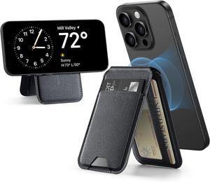 ESR Magnetic Wallet (HaloLock), Compatible with MagSafe Wallet, for iPhone Wallet with Adjustable Stand, for iPhone 15/14/13/12 Series, Not for iPhone 13/12 mini, 3 Card Holder, Vegan Leather, Black