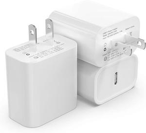 Phone 16 15 14 13 Fast Charger 3Pack, iGENJUN 20W USB C Charger Wall Charger Block with PD 3.0, Compact USB C Power Adapter for Phone 16/16 Pro/15, Galaxy, Pixel, AirPods Pro - White