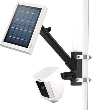 2-in-1 Pole Mounting Bracket for Ring Stick Up Cam, Solar Panel and Battery Outdoor Mount Accessories (Black, Also Apply to Spotlight Cam Pro/Plus)