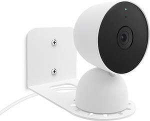 Large Metal Wall Mount Holder fits for Google Nest Indoor 2nd Generation Wired Security Cam, Flexible Installation Camera Shelf for Better View Angle Mount on Wall Deck,White