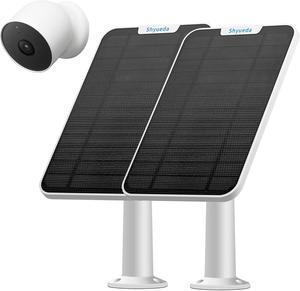 4W Solar Panel Charging Compatible with Google Nest Camera Outdoor & Indoor (Battery Version), IP65 Weatherproof,Includes Secure Wall Mount,with Upgraded Professional Anti-Theft Rope(White) (2)