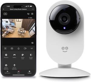 Geeni Glimpse Indoor Security Camera - 1080p HD Video, 2-Way Audio, Motion Alerts, WiFi Compatible with Alexa & Google Home, White