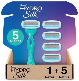 Schick Hydro Silk Ultra Sensitive Razor for Women | Womens Razor for Sensitive Skin, 5 Blade Razors for Women, Womens Razors for Shaving, Includes 1 Handle & 5 Refills