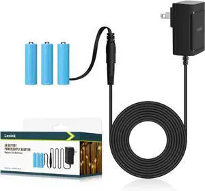 AC Power Supply Adapter for 3 AA Battery AA Battery Replacement Adapter for LED Light Decorations (Black)