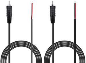 Pixelman 18AWG 6.5ft RCA to Speaker Wire Adapter - 2 Pcs Heavy Gauge Audio Cable for TV Amplifier Receiver, Male Plug to Bare Wire Cord