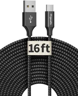 etguuds [ 16ft/5m Extra Long USB C Cable, USB-A 2.0 to Type C Cable Fast Charger Nylon Braided Cord Compatible with Samsung Galaxy Note, LG, Moto, Google, Switch, Camera and Other USB-C Device