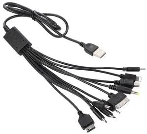 10 in 1 Multi Charging Cable, Universal Multiple Charging Cord Cable with 10 Ports for Cell Phones Speaker MP3 MP4 & More