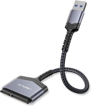 JSAUX SATA to USB A Cable, USB A 3.0 to 2.5 SATA III Hard Drive Adapter Aluminum Shell Nylon Cord External Converter for SSD/HDD Data Transfer-Grey