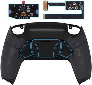 eXtremeRate Black Rubberized Grip Programable RISE4 Remap Kit for PS5 Controller BDM-010 BDM-020 Models, Upgrade Board & Redesigned Back Shell & 4 Back Buttons for PS5 Controller