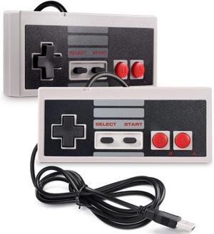 2 Pack USB Gamepad Controller for NES Emulators,Plug-and-Play NES-style Game Controller for PC Mac Raspberry Pi,Wired Retro Joystick for Emulators