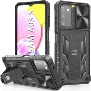 for Samsung Galaxy A03s Protective Case: Military Grade Drop Proof Full Protection Mobile Phone Cover with Kickstand | Rugged Shockproof TPU Matte Textured Tough Bumper Shell