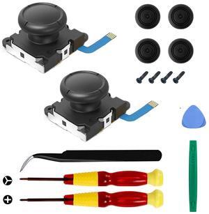 2-Pack Replacement Joystick Analog Thumb Stick Repair Kit for Nintendo Switch / Switch OLED Model / Switch Lite Joy-Con Controller - Drift Fix Tools Y1.5 / +1.5 Screwdriver / Pry Tools