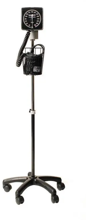 Labtron Mobile Blood Pressure Monitor with Rolling Stand, Adult Large BP Cuff, Height-Adjustable