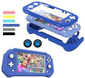 Switch Lite Case Protective Case for Nintendo Switch Lite, Case Compatible with Nintendo Switch Lite Hand Grip Case with Detachable TPU+Built-in PC Screen Protector & 2 x Thumb Grip Caps (Navy Blue)