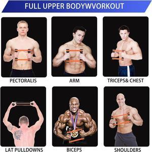 Rip Stick Efficient Upper Body Workout Equipment,Rip Muscle Workout Stick, Adjustable Resistance Bands with Wooden Handles, Portable Exercise Equipment, 8 Ripstick Bands