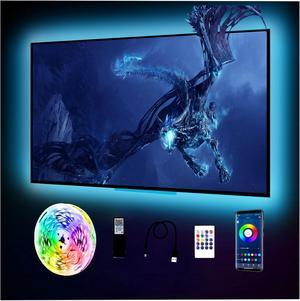 phopollo LED Lights for TV, 16.4Ft TV LED Backlight, LED Strip Lights for TV 75-85 inch, Bluetooth Color Changing, App Control, USB Powered