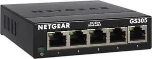 5-Port Gigabit Ethernet Unmanaged Essentials Switch (GS305) - Home Network Hub Office Ethernet Splitter Plug-and-Play Silent Operation Desktop or Wall Mount