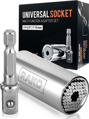 RAK Universal Socket Tool - Stocking Stuffer Gifts for Men - Adjustable Wrench and Adapter Set for Husband, Mechanic, Handyman, Tools for Men - Valentine's Gifts for Him