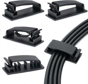 Cable Clips 50PCS, Self Adhesive Cable Management Clips, Cord Organizer Wire Clips Cord Holder for Appliances PC Wall Ethernet Cable Under Desk Nightstand Home Office Car