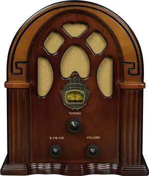 Crosley CR31D-WA Companion Retro AM/FM Tabletop Radio with Bluetooth Receiver, Walnut