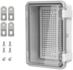 ABS Plastic Dustproof Waterproof IP65 Junction Box Hinged Shell Universal Electrical Project Enclosure Gray, with PC Transparent Clear Cover 5.9 x 3.9 x 2.8inch(150 x100 x70mm)