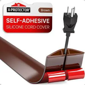 Floor Cord Cover X-Protector - 5 Overfloor Cord Protector - Self-Adhesive Power Cable Protector - Silicone Cord Protector - Ideal Extension Cord Cover to Protect Wires On Floor (60 in)