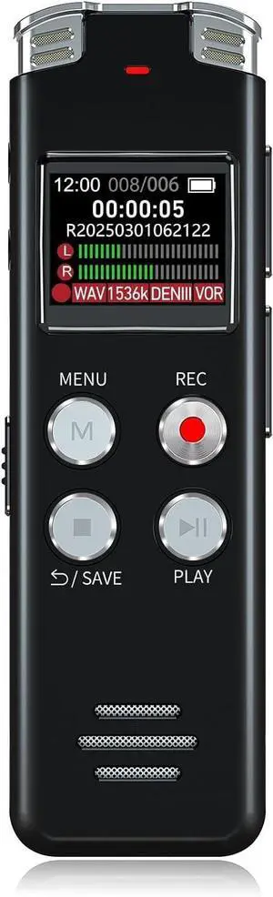 64GB Digital Voice Recorder with Playback: Voice Activated Recorder for Lectures Meetings Interviews - EVISTR Dictaphone Recording Device Tape Recorder Portable Mini, Audio Recorder with USB, MP3