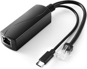 2.5G Type C PoE Splitter 5V/4A, 48V PoE to USB-C 5V/4A 20W Output, 2.5Gbps Ethernet Comply IEEE802.3af/at, Plug and Play for Smart Home/Pi 4B/4B+ (TYPEC0504G)