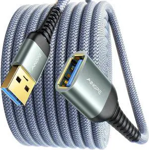 AINOPE USB Extension Cable,USB Extender,USB 3.0 Extension Cable, Male to Female Cord High Data Transfer Compatible with Webcam,USB Keyboard,Flash Drive,Hard Drive,Printer,10FT,Grey