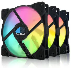 120mm ARGB Fans 4PIN PWM Computer Case Cooler Up to 1600 RPM CPU Quiet Hydraulic Bearing Gaming PC Fans 3 Pack Ventiladores PC for Computer Case & Radiator