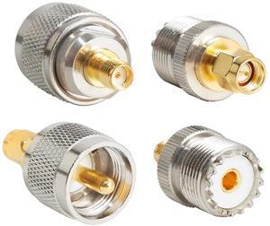 Anina 4pc SMA - UHF FR Coaxial Connector Kit SMA to PL259 SO239 UHF VHF Crimp Coax Adapter for CB Radio/Handheld Ham Radio Antenna/Walkie Talkie/Amateur Radio